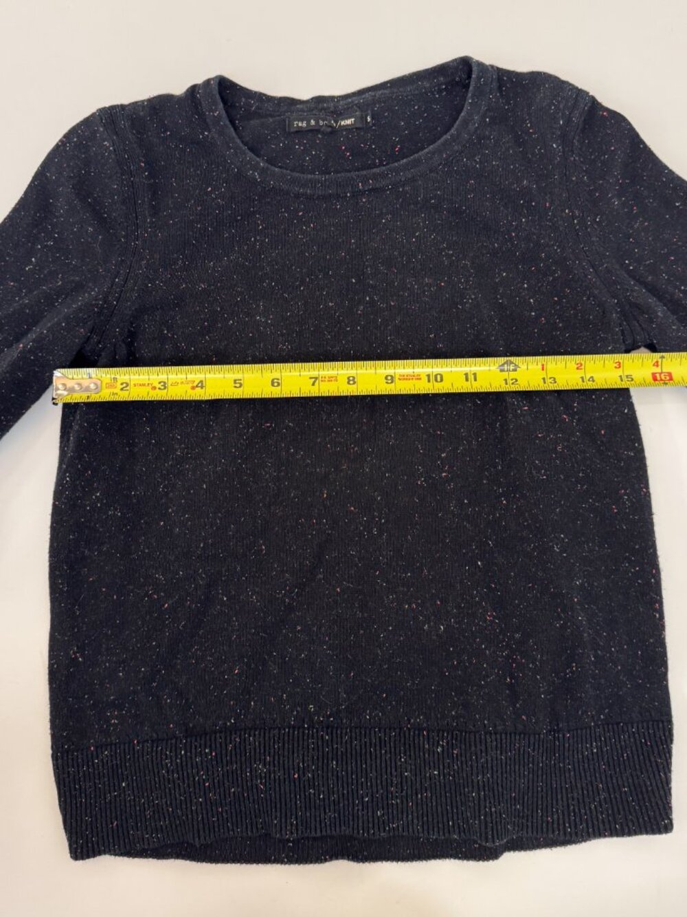 rag & bone/KNIT Black Cosmic Rainbow Nep Crewneck Sweater Small Artsy Layering - Picture 8 of 8